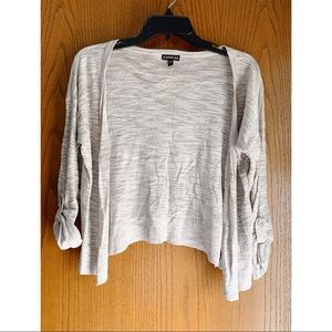 Express light tan cropped cardigan